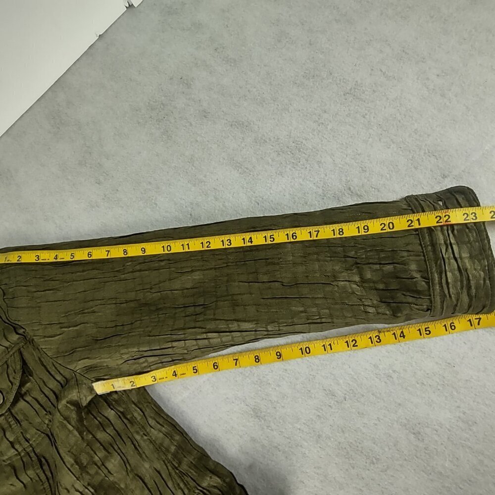Ruby Rd. Women's Olive Green Crinkle Textured Lightweight Jacket - Size 12 - Picture 10 of 13
